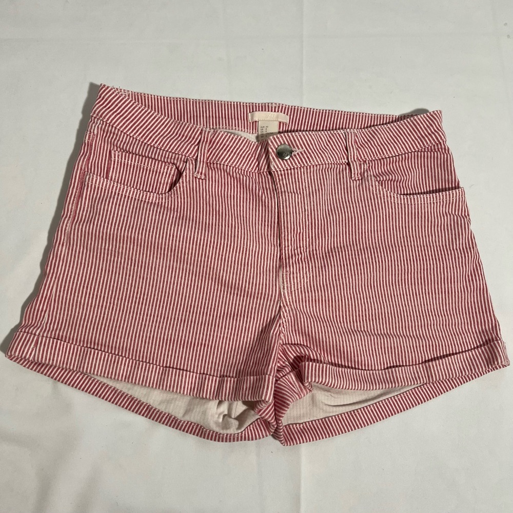 H&M size 8 red and white stripes